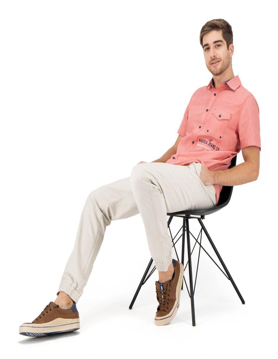 "camisa/sobrecamisa" casual nautica jeans "de" (si aplica) algodón "manga" corta "para hombre"