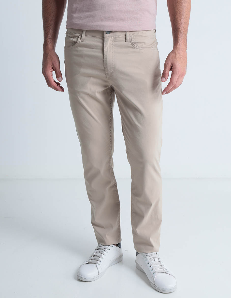 Pantalón chino recto de algodón para hombre