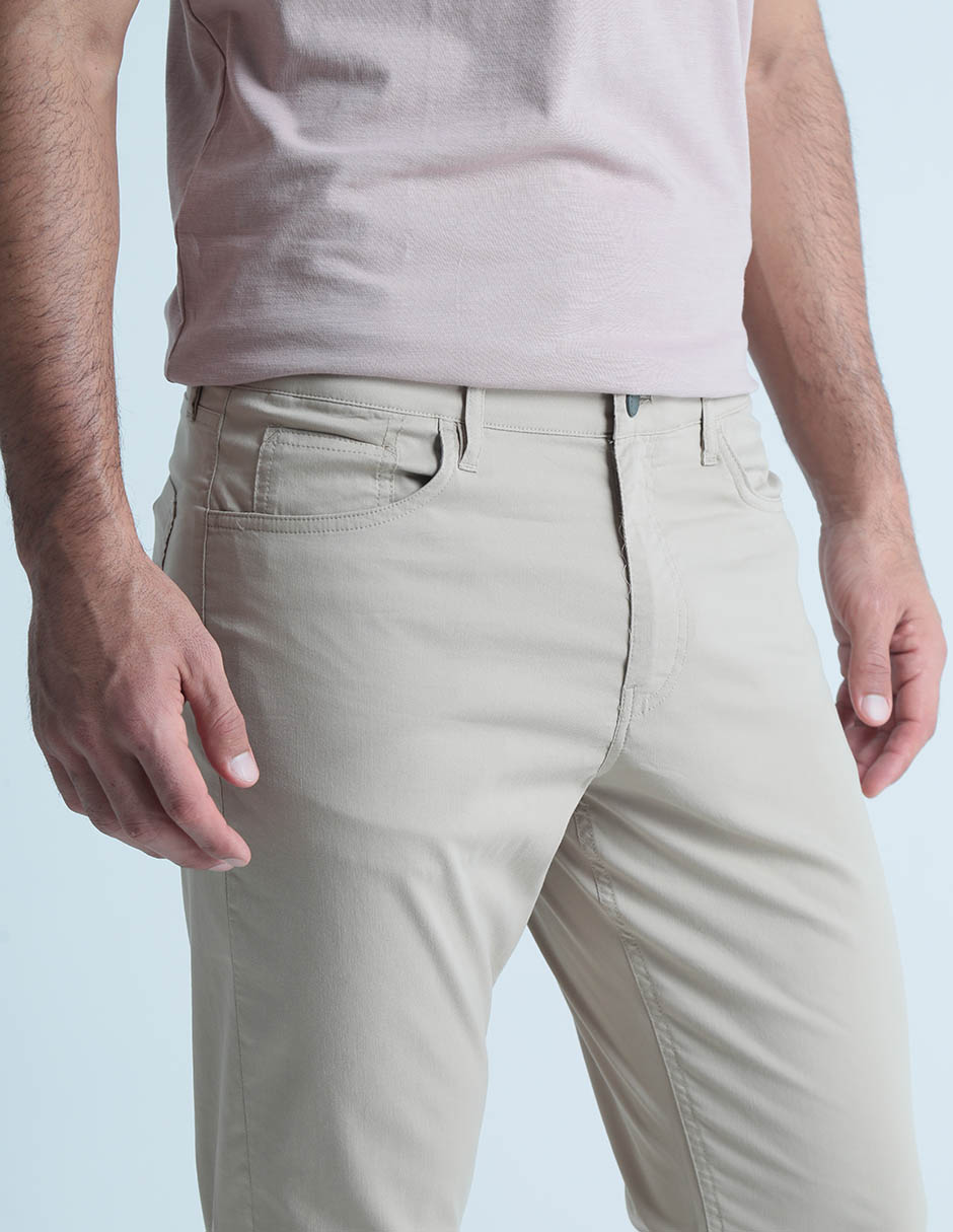 Pantalón chino recto de algodón para hombre 4