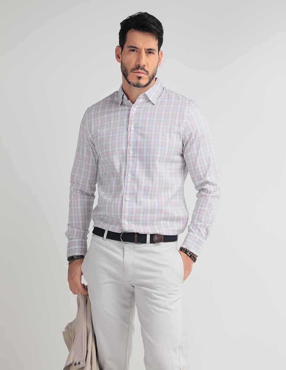 Camisa de vestir de algodón manga larga para hombre 1