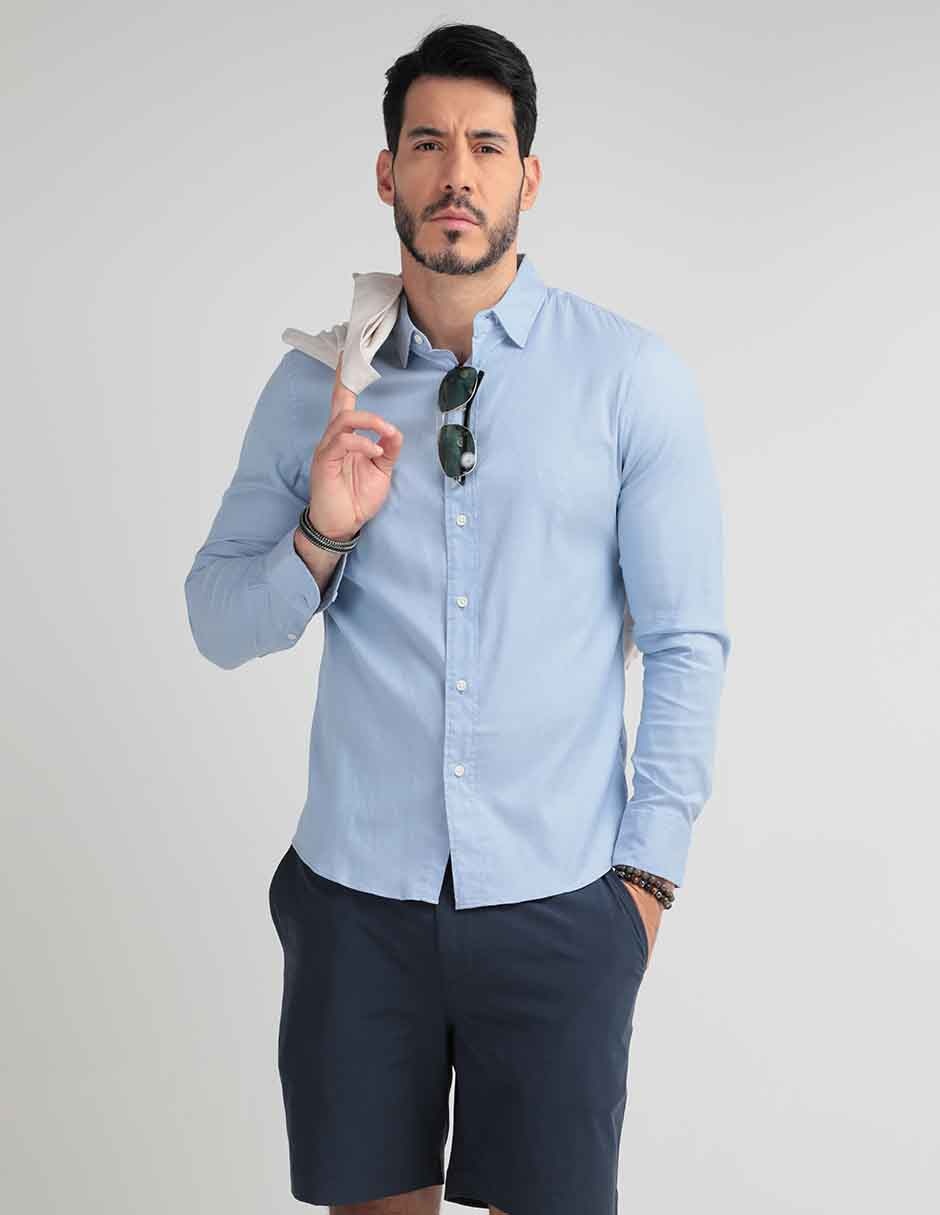 Camisa de vestir de algodón manga larga para hombre Camisa de vestir de algodón manga larga para hombre