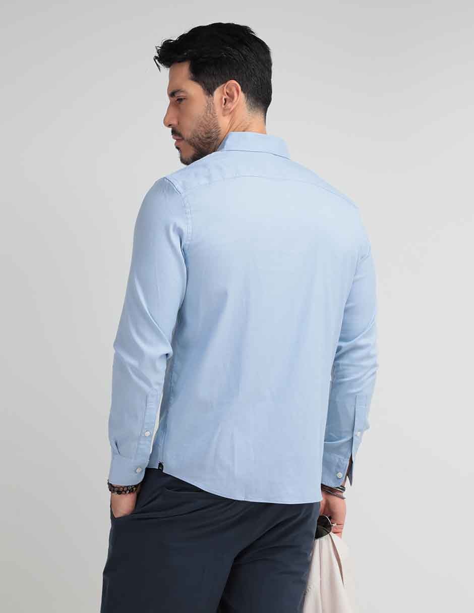 Camisa de vestir de algodón manga larga para hombre 2