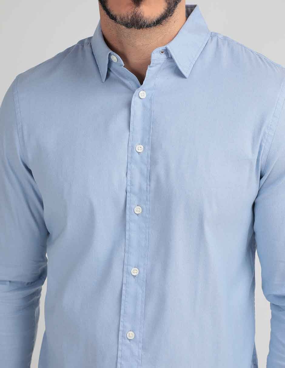 Camisa de vestir de algodón manga larga para hombre 4