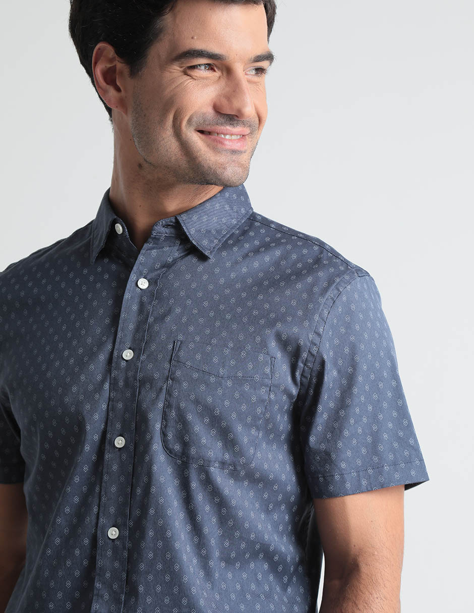 Camisa casual de algodón manga corta para hombre 4