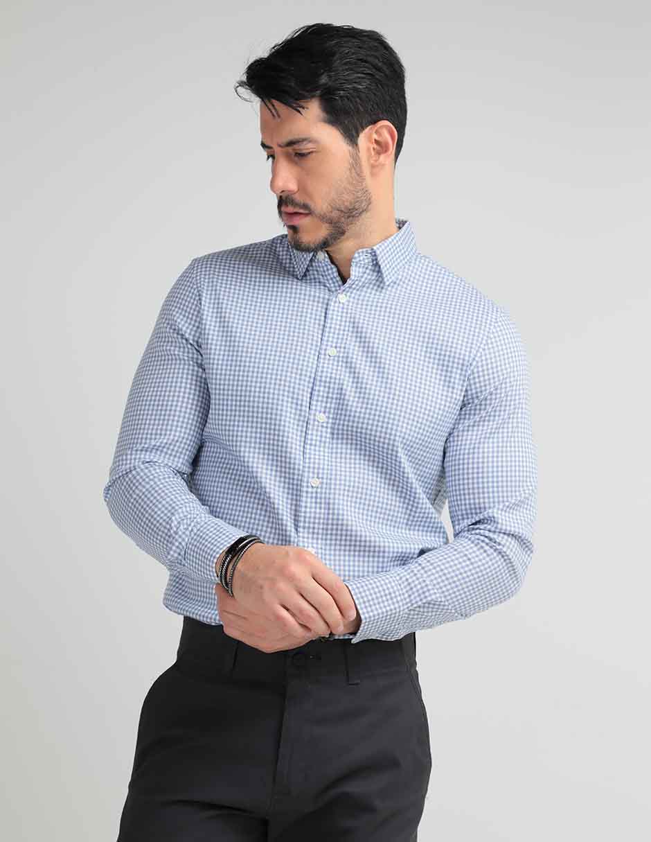 Camisa casual de algodón manga larga para hombre