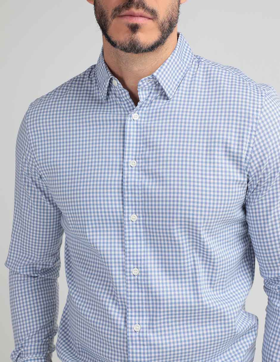 Camisa casual de algodón manga larga para hombre 4