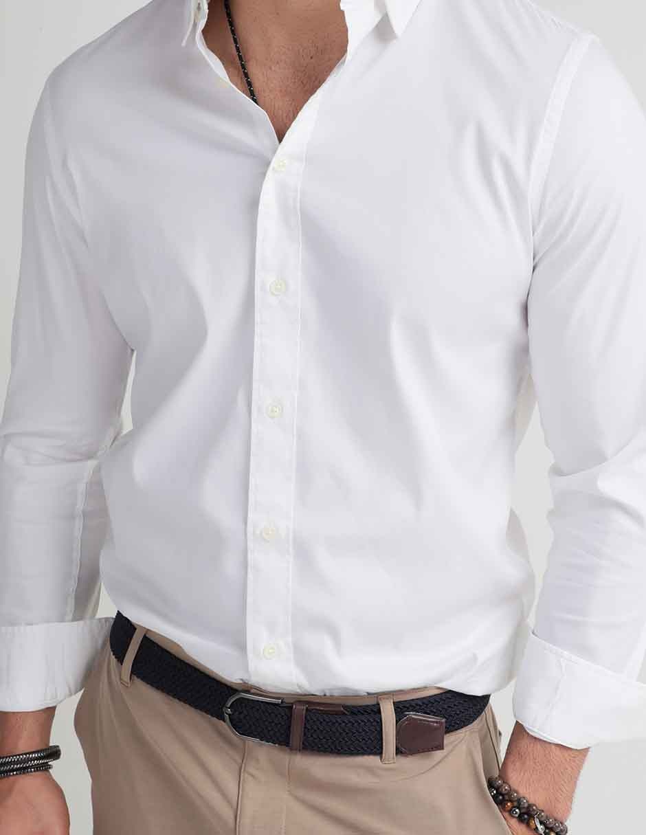 Camisa de vestir de algodón manga larga para hombre 4