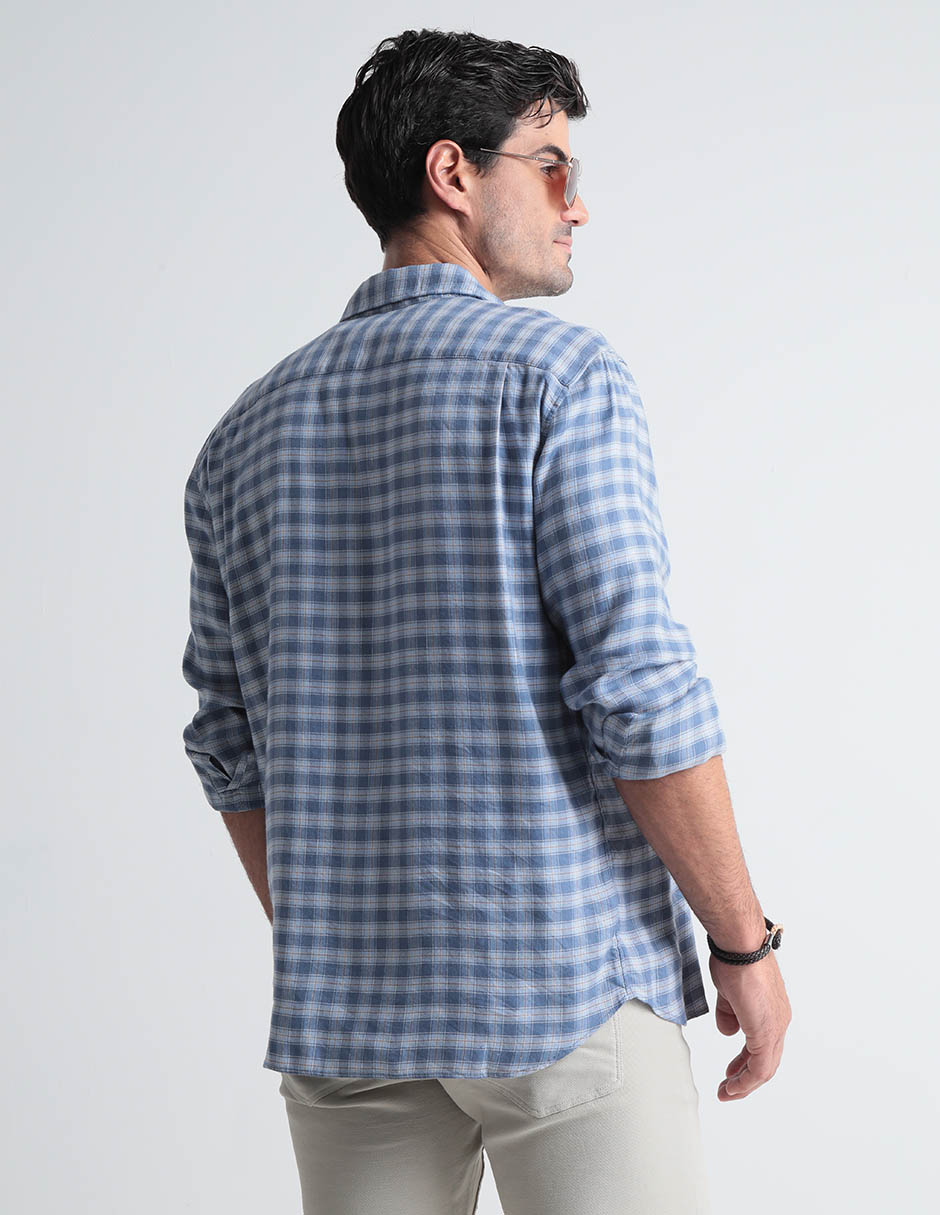 Camisa casual de algodón manga larga para hombre 2