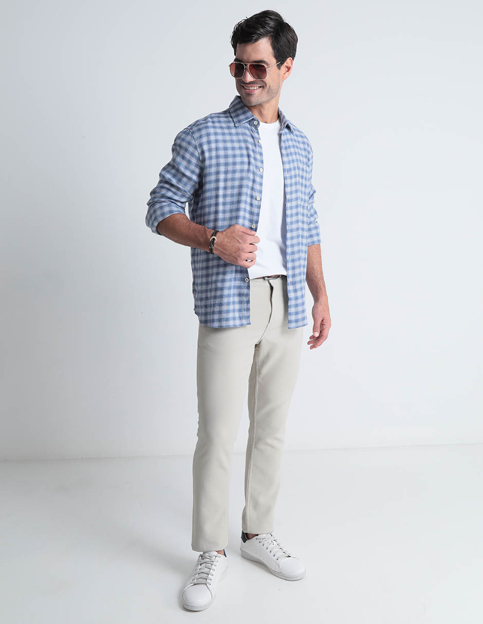 Camisa casual de algodón manga larga para hombre 3