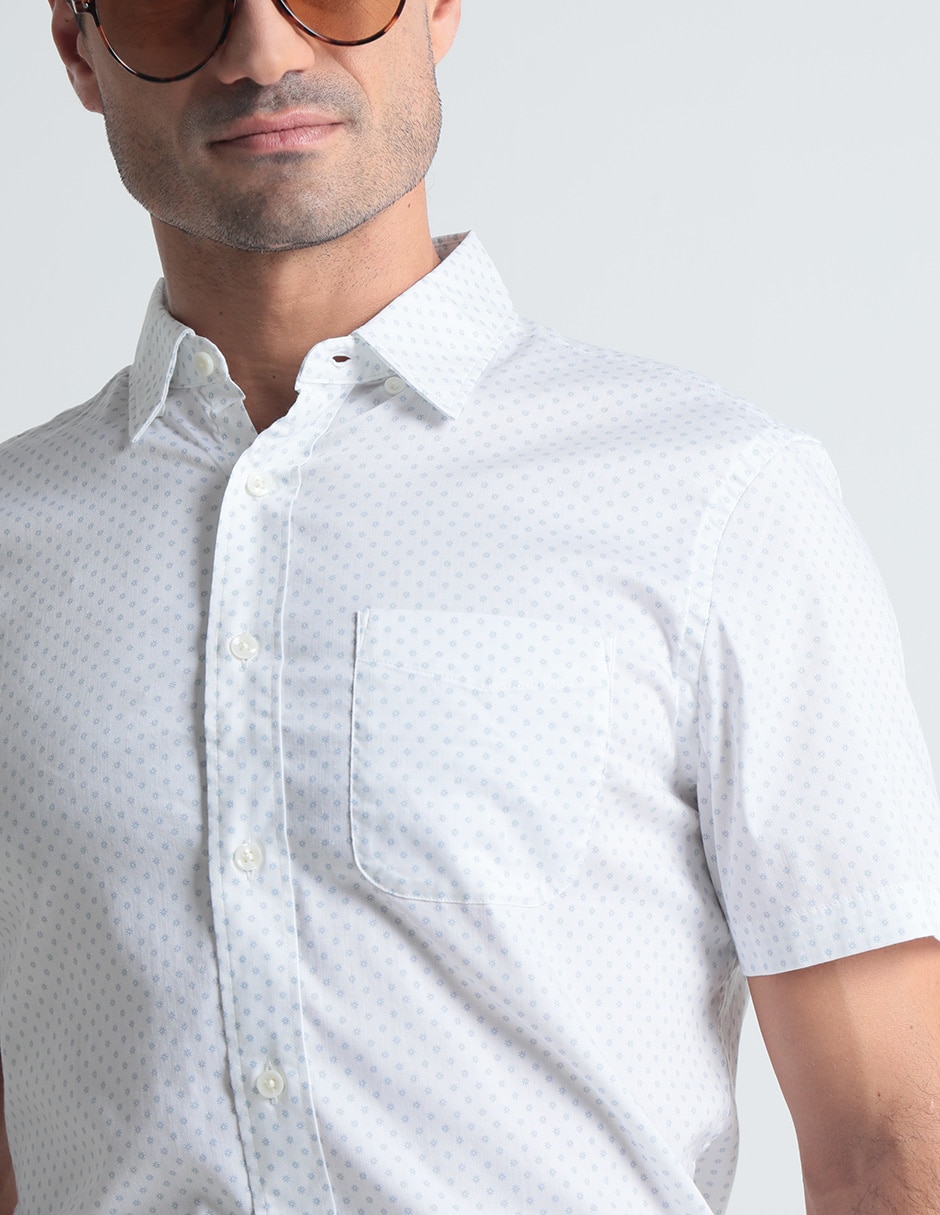 Camisa casual de algodón manga corta para hombre 4