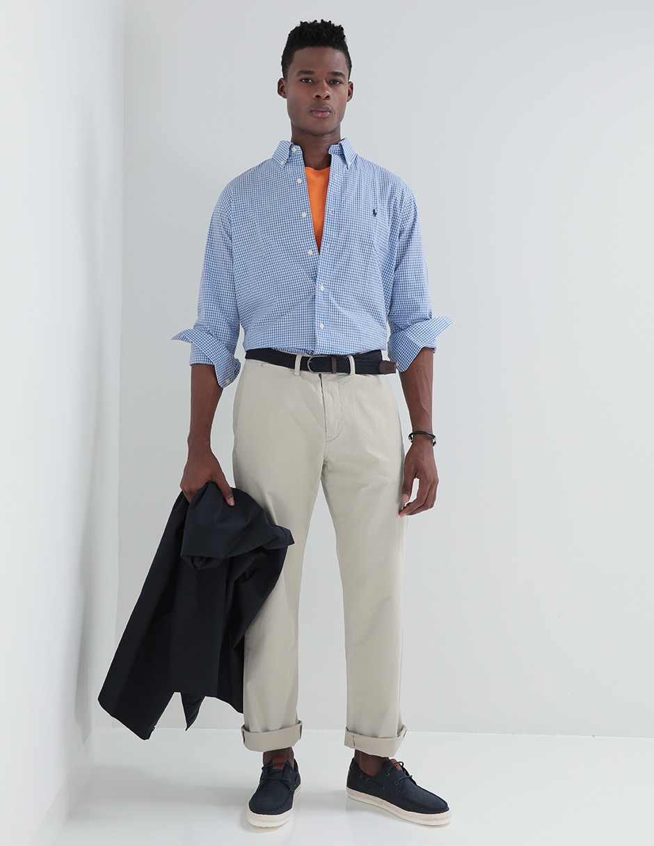 Pantalón chino recto de algodón para hombre Pantalón chino recto de algodón para hombre