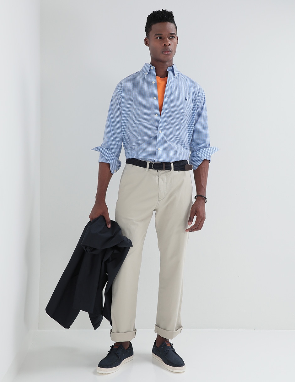 Camisa casual Polo Ralph Lauren de algodón manga larga para hombre