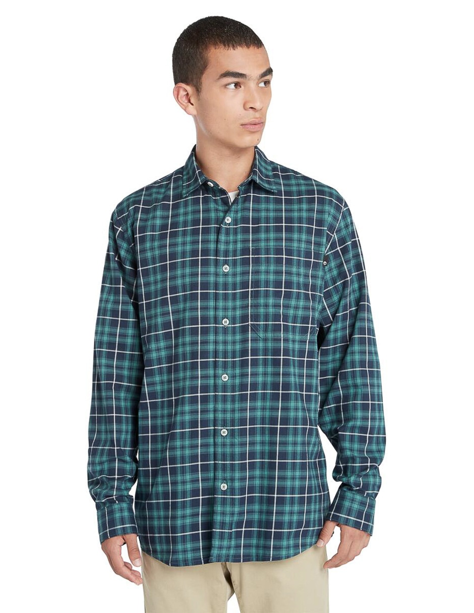 Camisa casual de algodón manga larga para hombre Camisa casual de algodón manga larga para hombre
