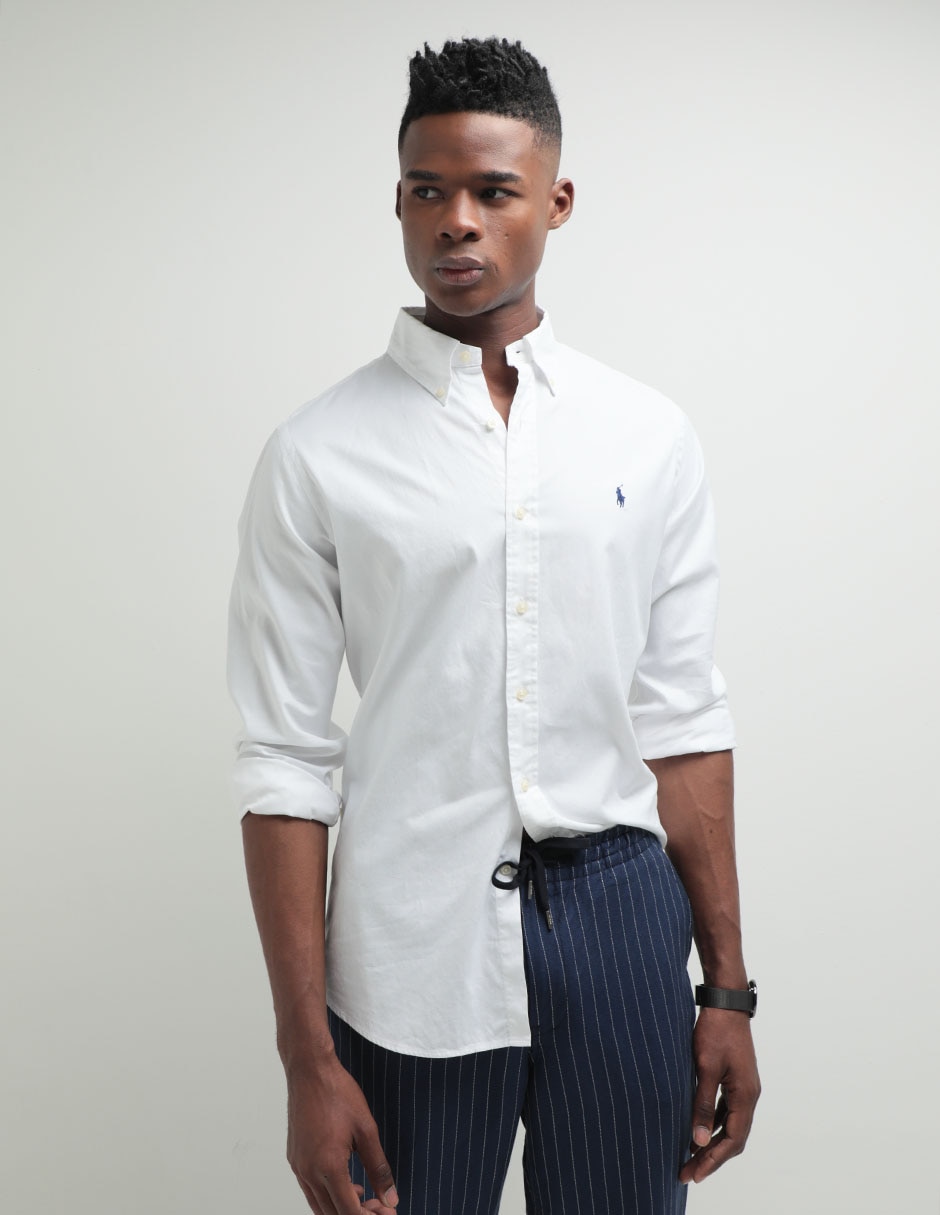 Camisa casual Polo Ralph Lauren de algodón manga larga para hombre
