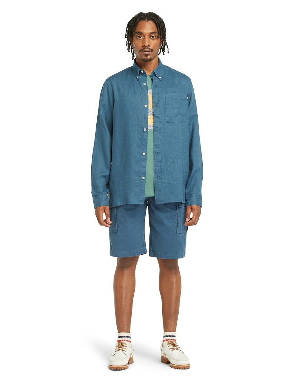 Camisa casual de algodón manga larga para hombre 2