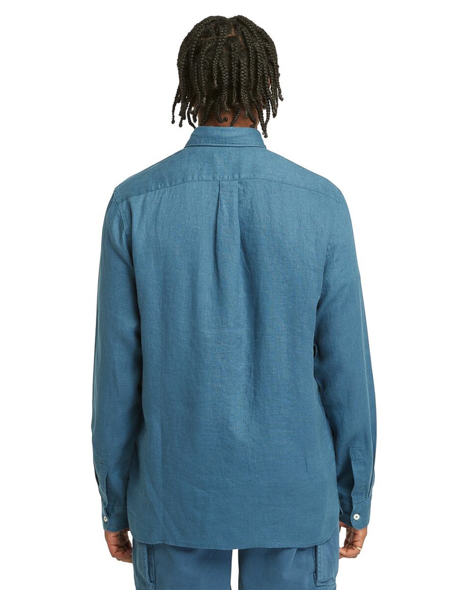 Camisa casual de algodón manga larga para hombre 4