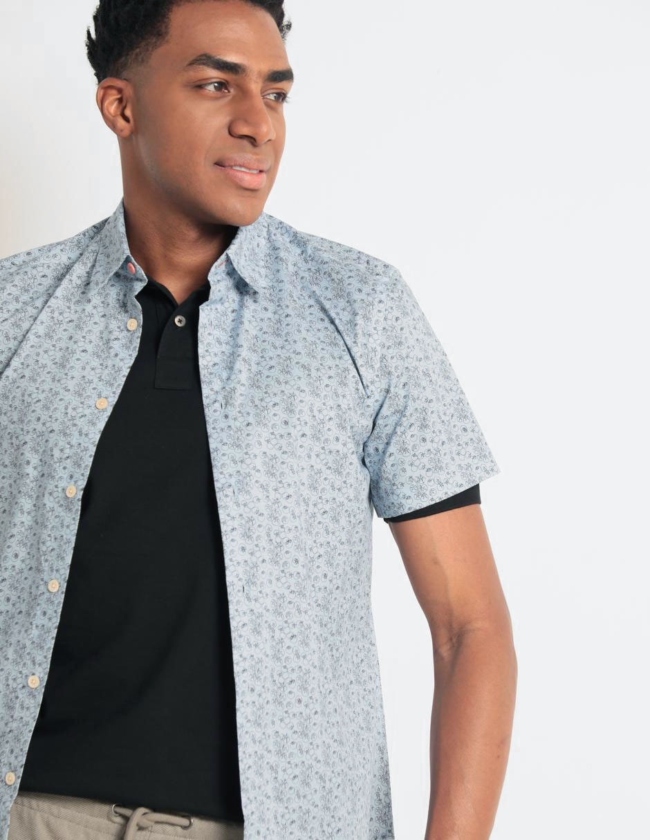 Camisa casual de algodón manga corta para hombre 4
