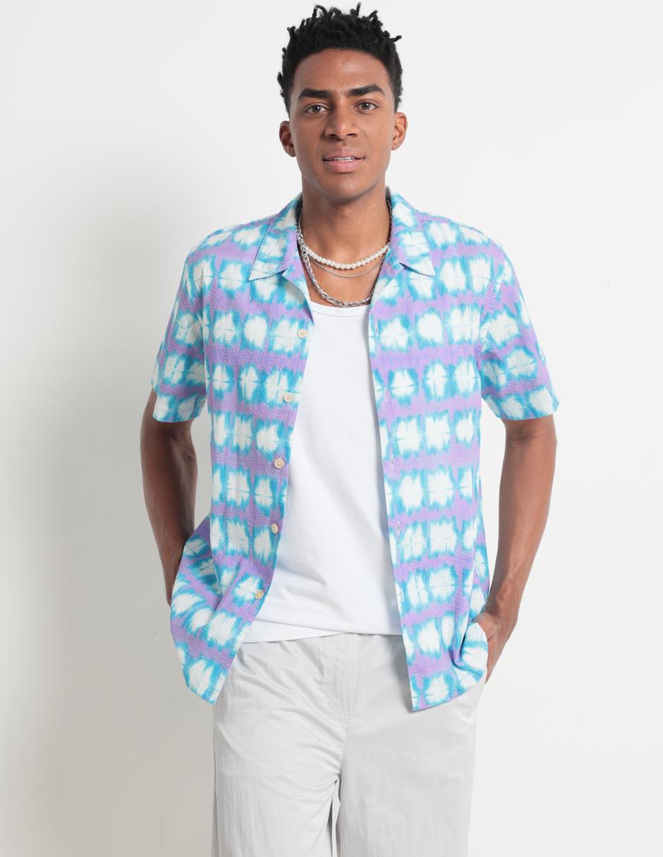 Camisa casual de algodón manga corta para hombre 1