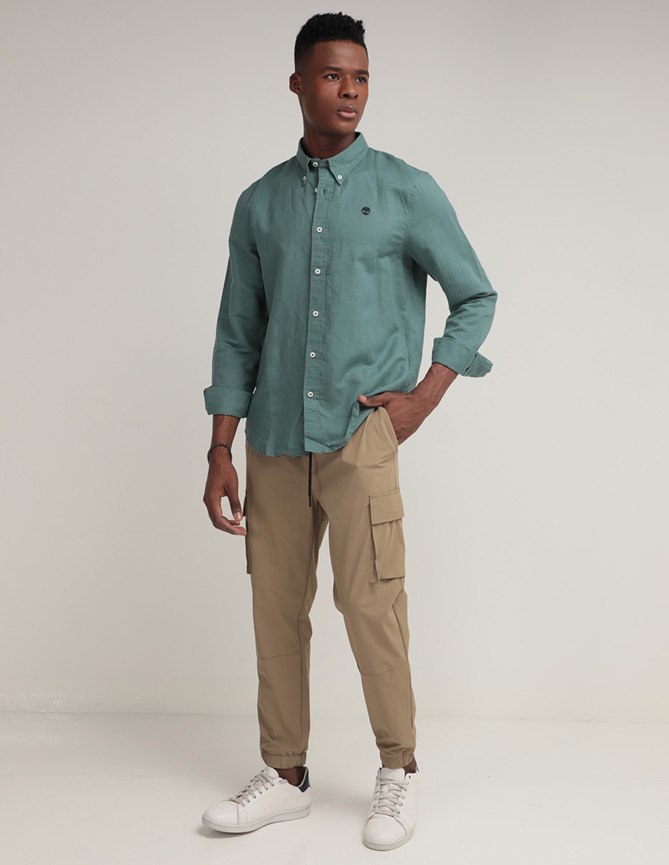 Camisa casual de algodón manga larga para hombre 3