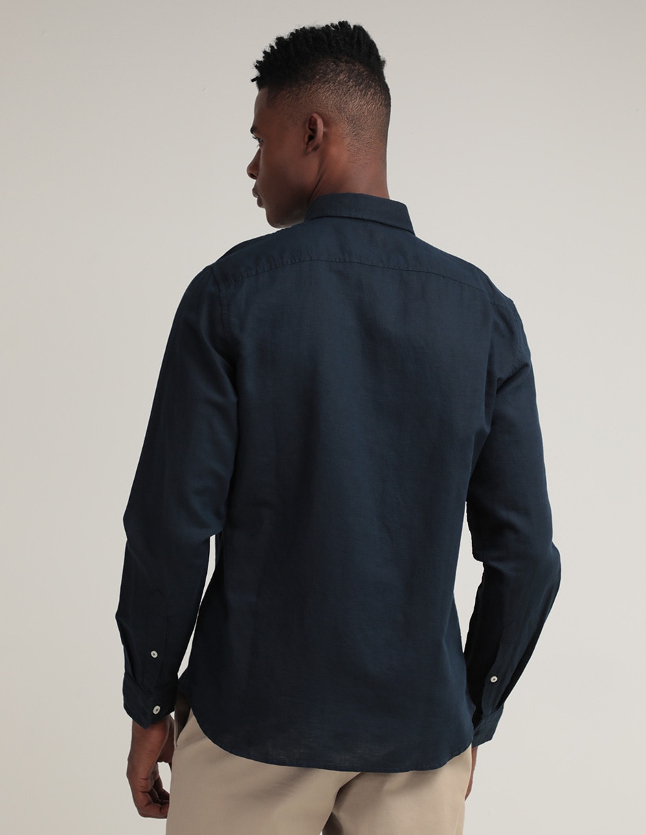 Camisa casual de algodón manga larga para hombre 2