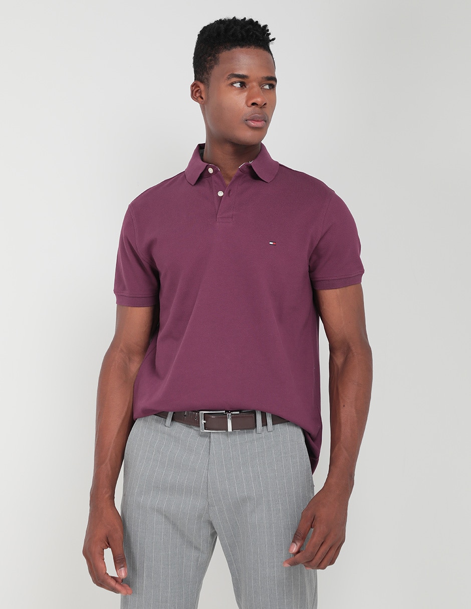 Playera fashion polo morada hombre