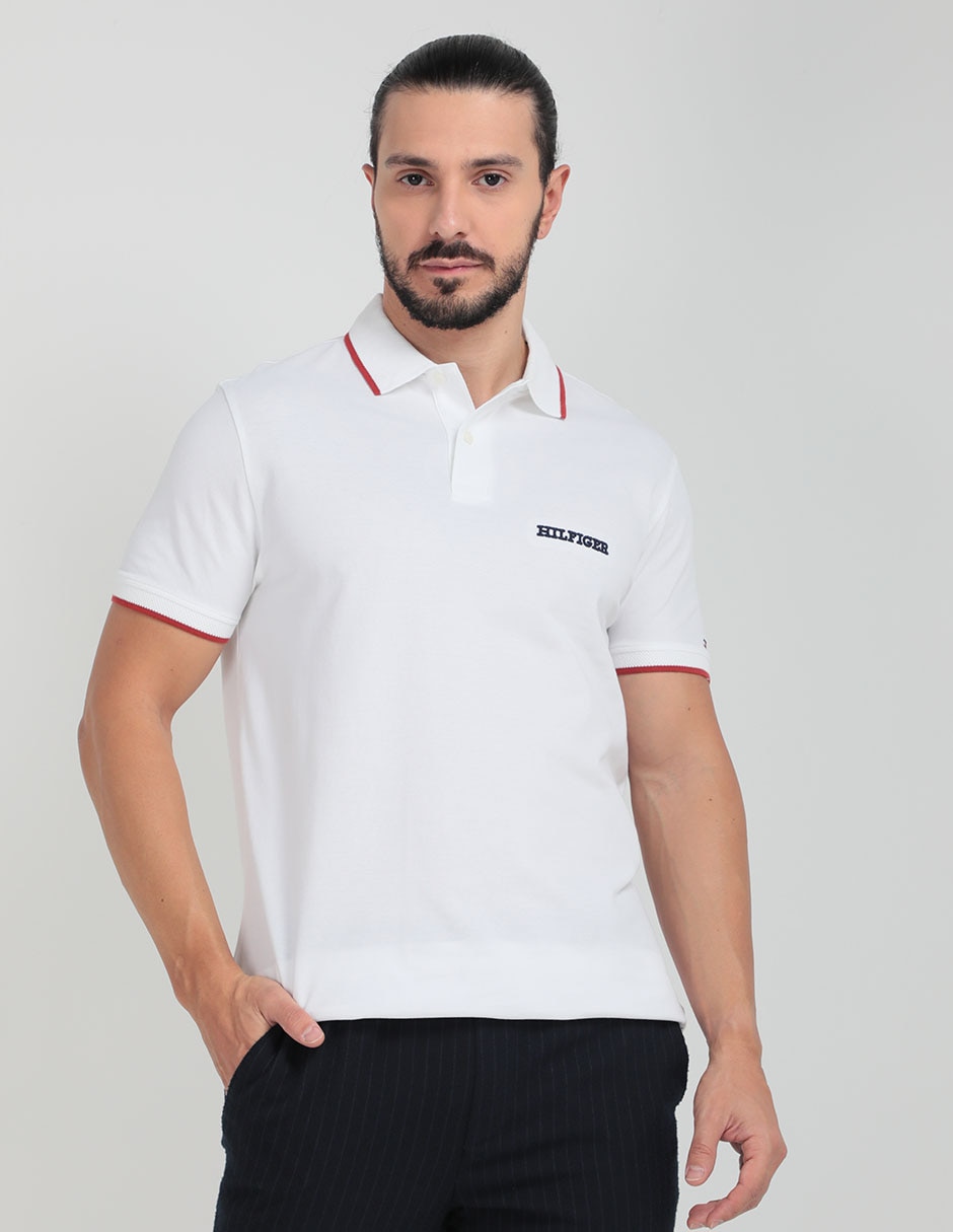 Playera shops polo hombre blanca