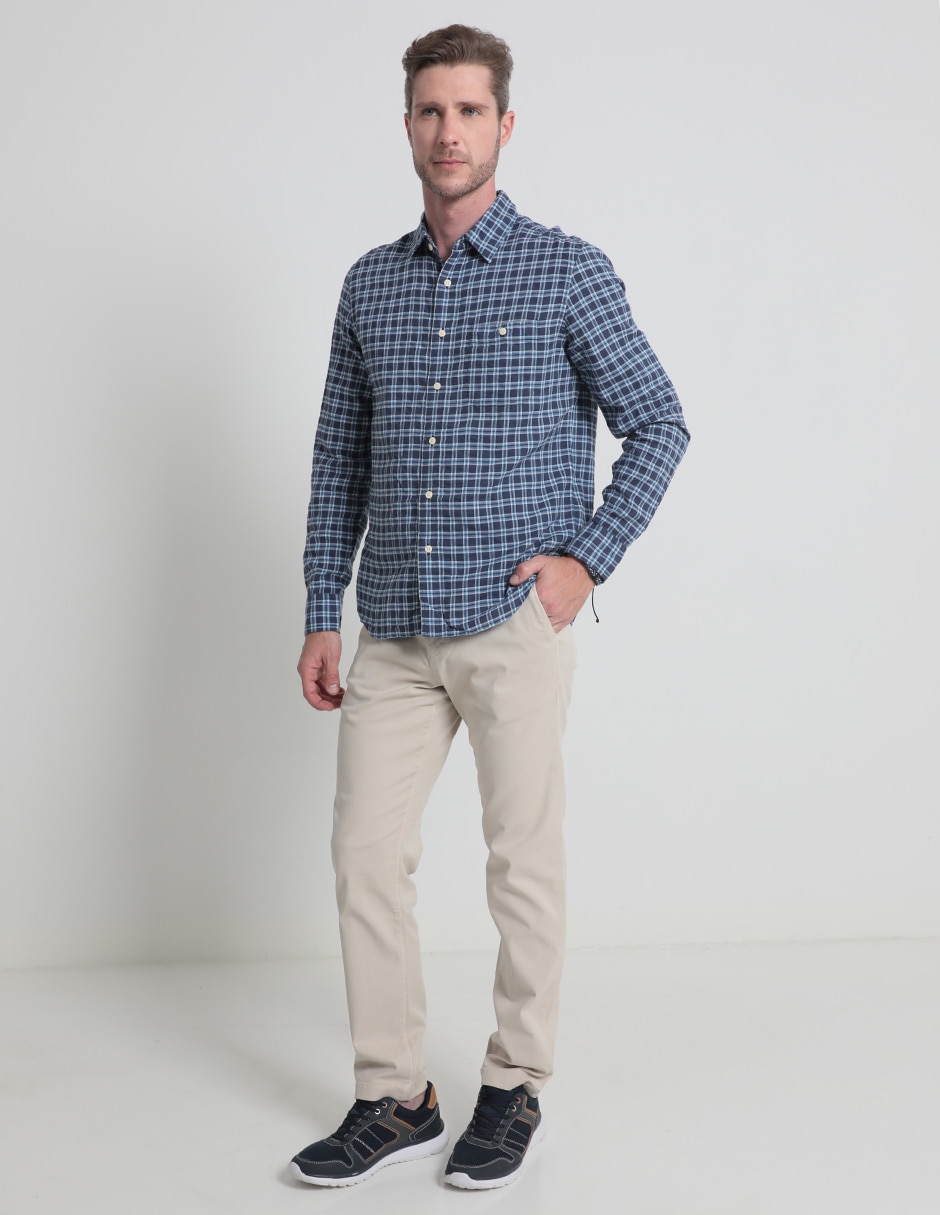 Camisa casual de algodón manga larga para hombre 3