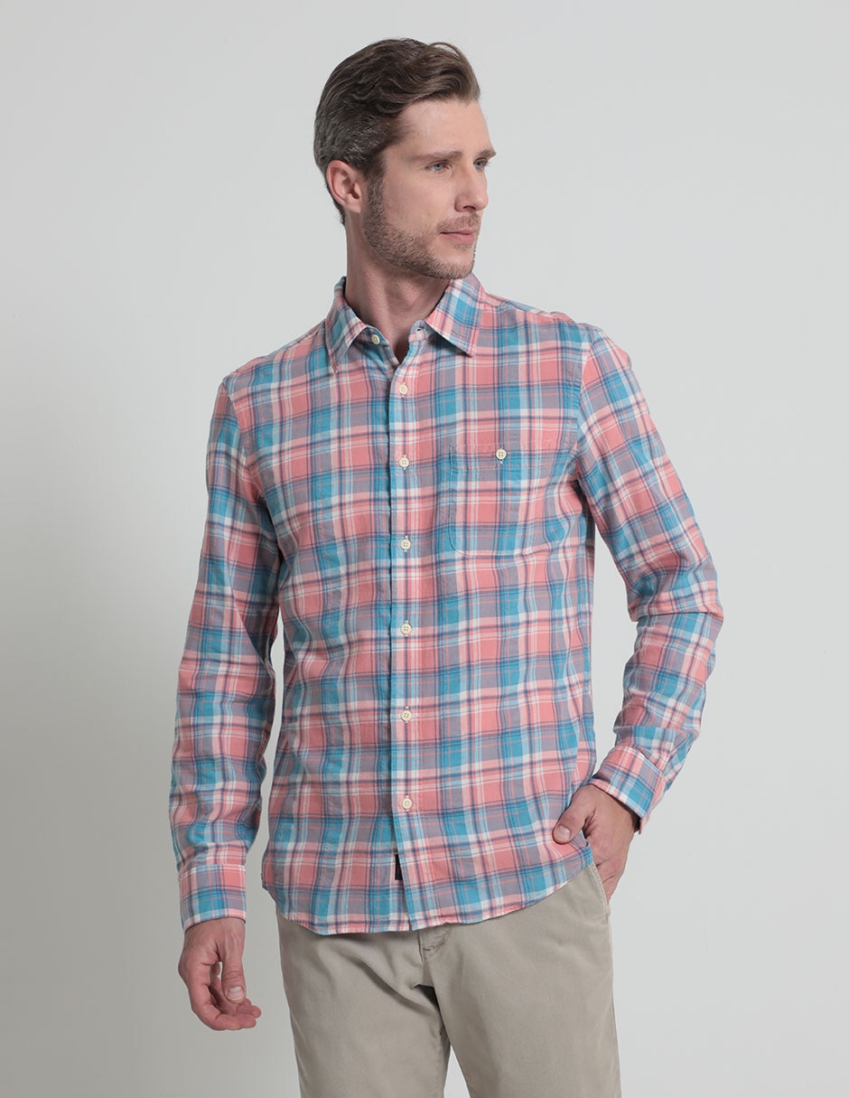 Camisa casual de algodón manga larga para hombre Camisa casual de algodón manga larga para hombre