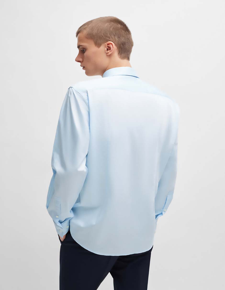 Camisa business casual de algodón manga larga para hombre 2