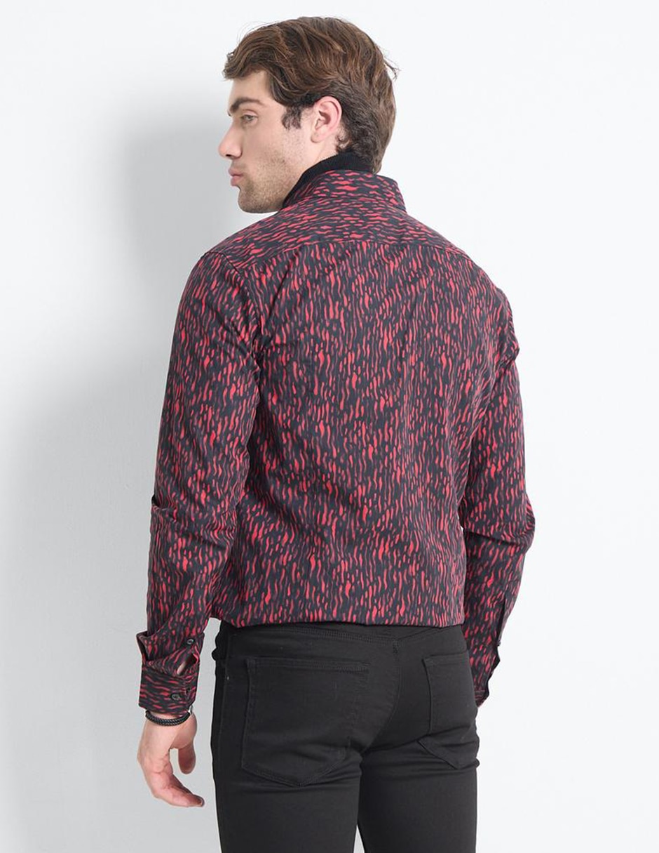 Camisa casual de algodón manga larga para hombre