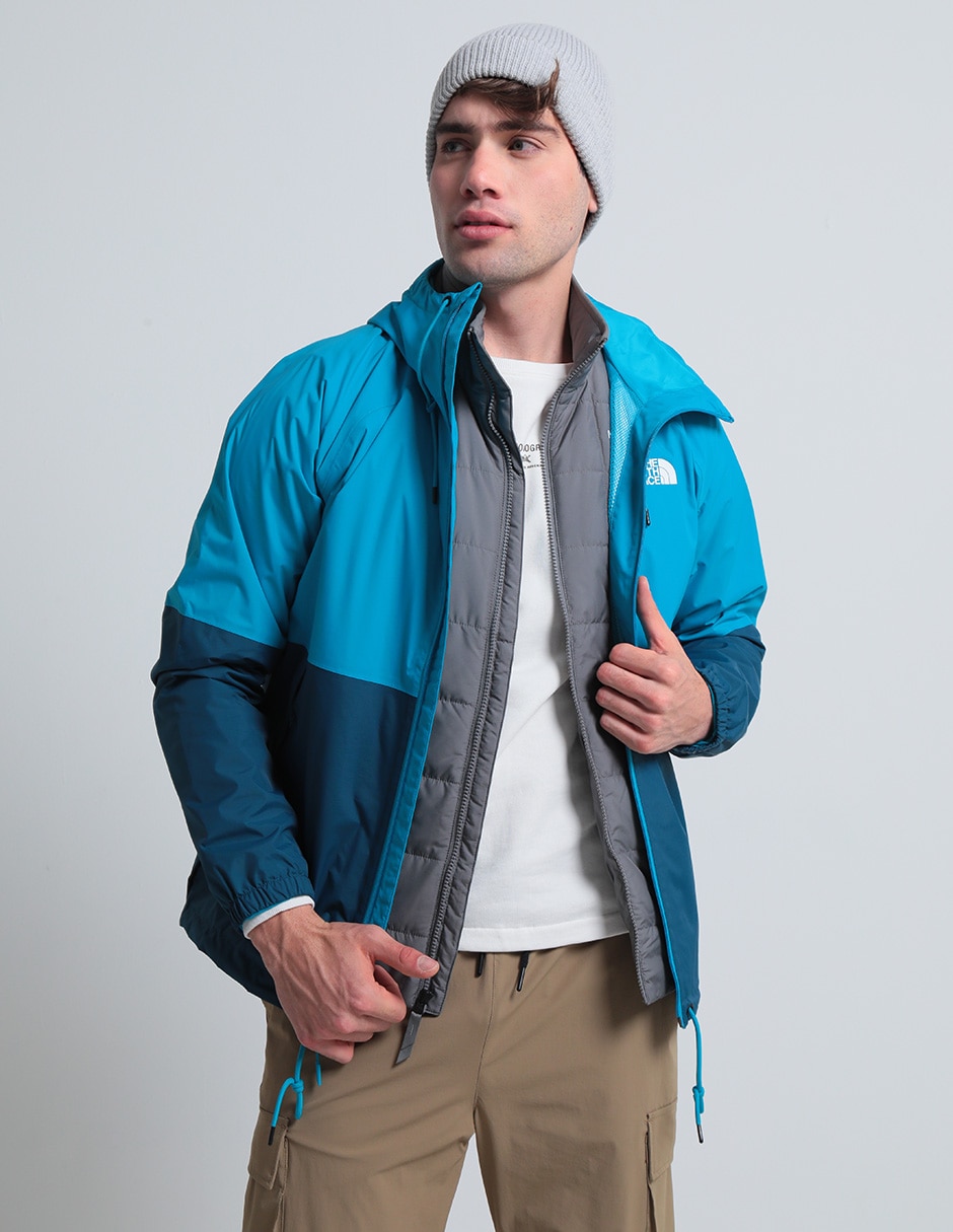 Impermeable estampado bloques de color para hombre 1
