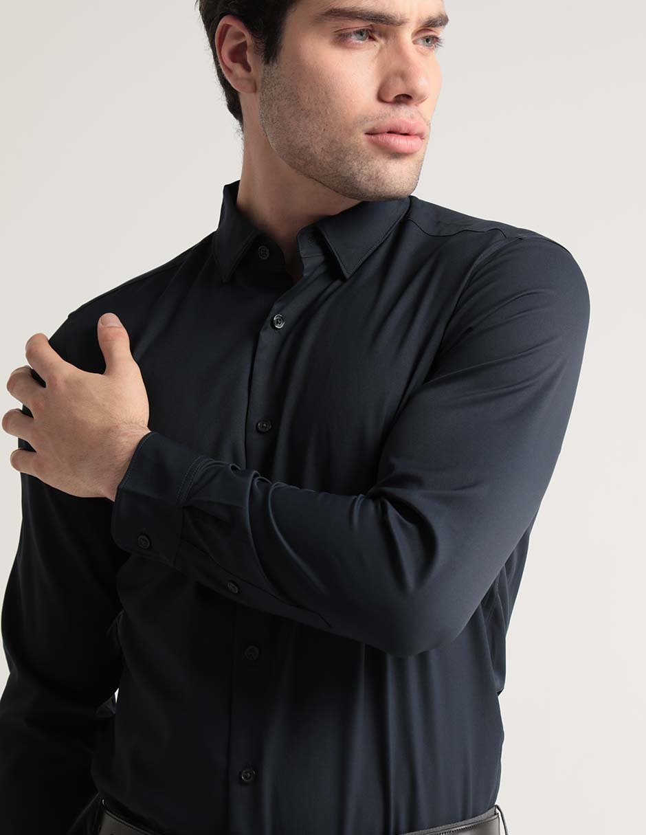 Camisa casual manga larga para hombre 4