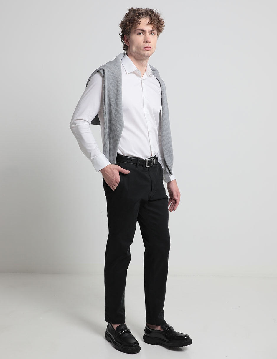 Camisa de vestir de algodón manga larga para hombre