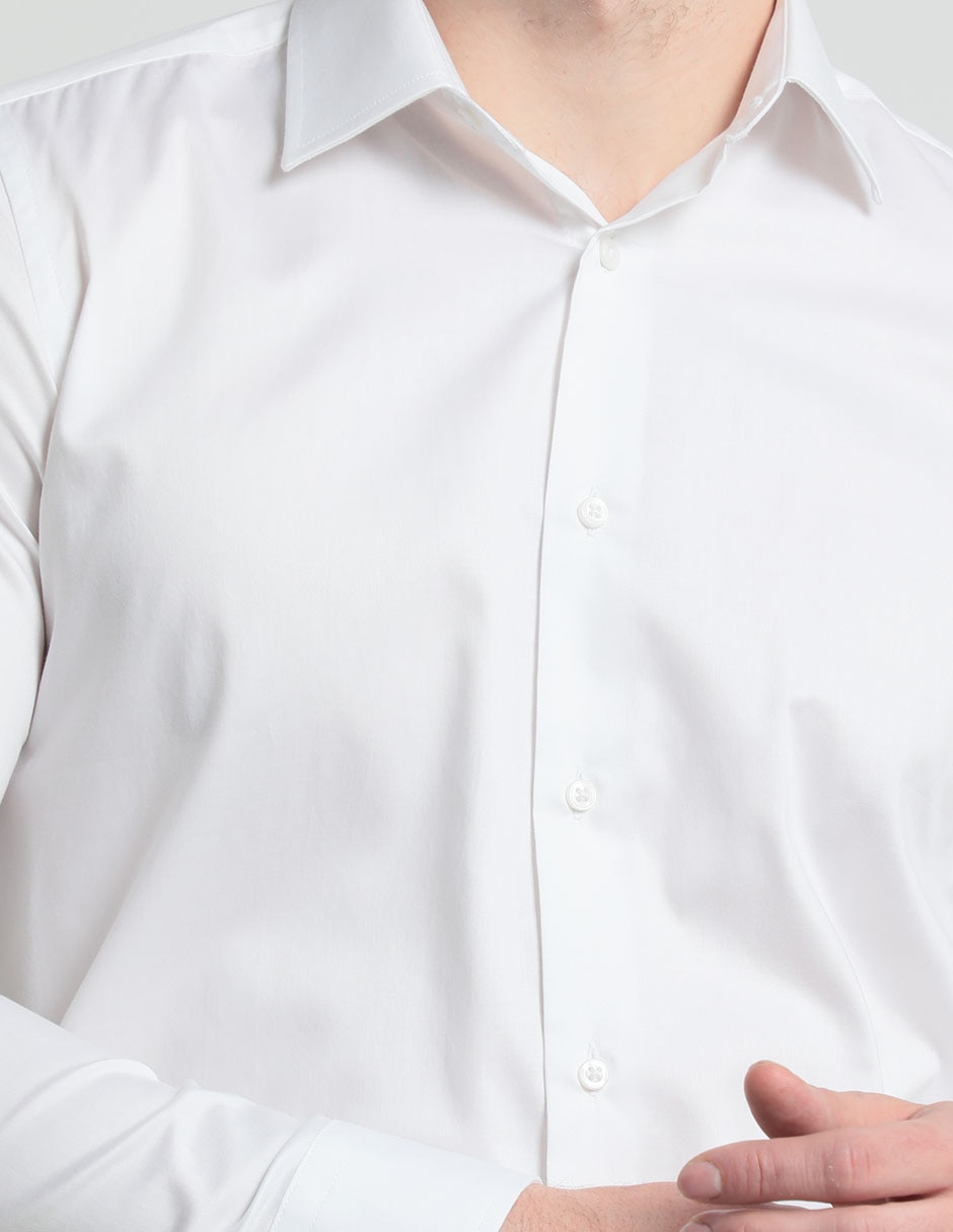 Camisa de vestir de algodón manga larga para hombre
