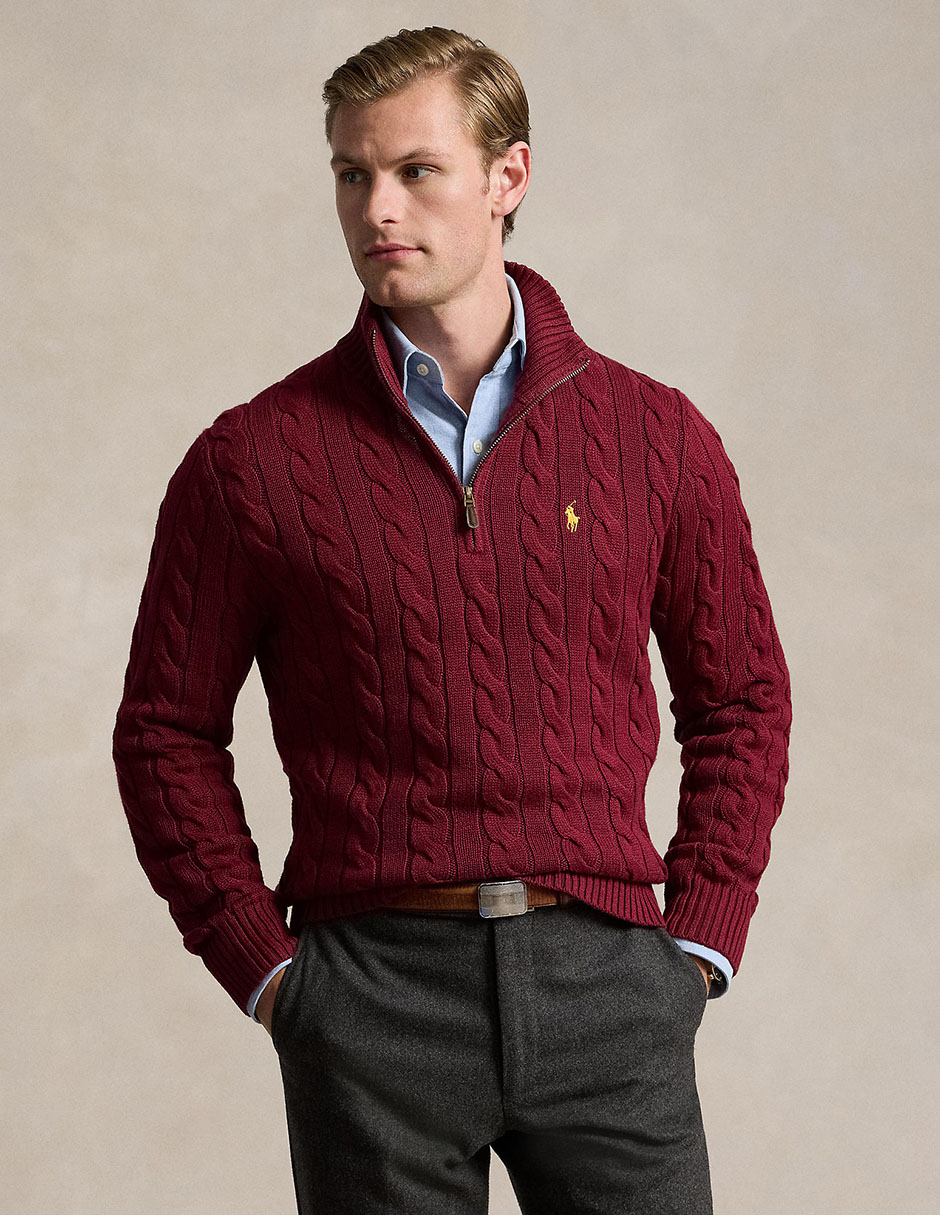 Sueter Polo Ralph Lauren cuello con cierre para hombre