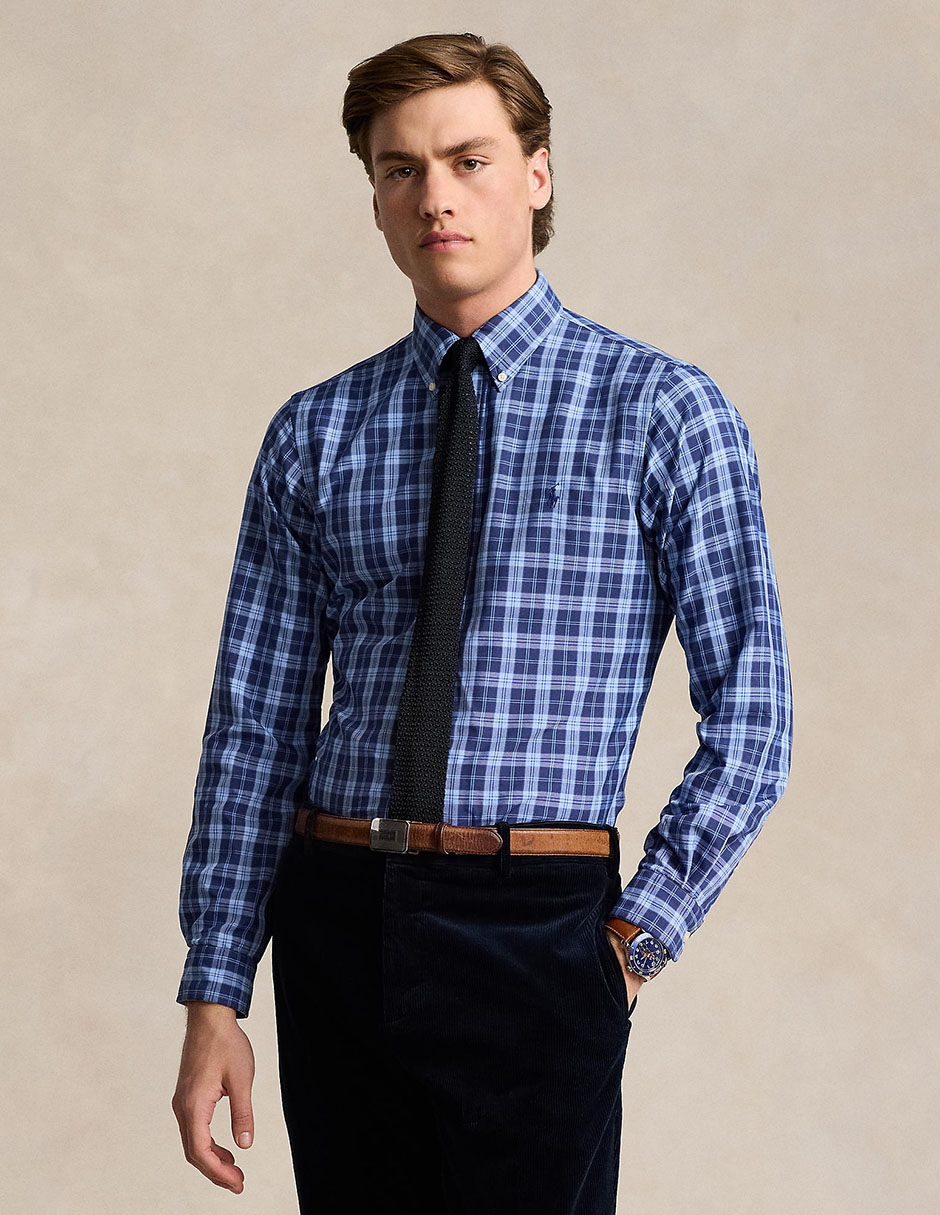 Camisa casual de algodón manga larga para hombre 1