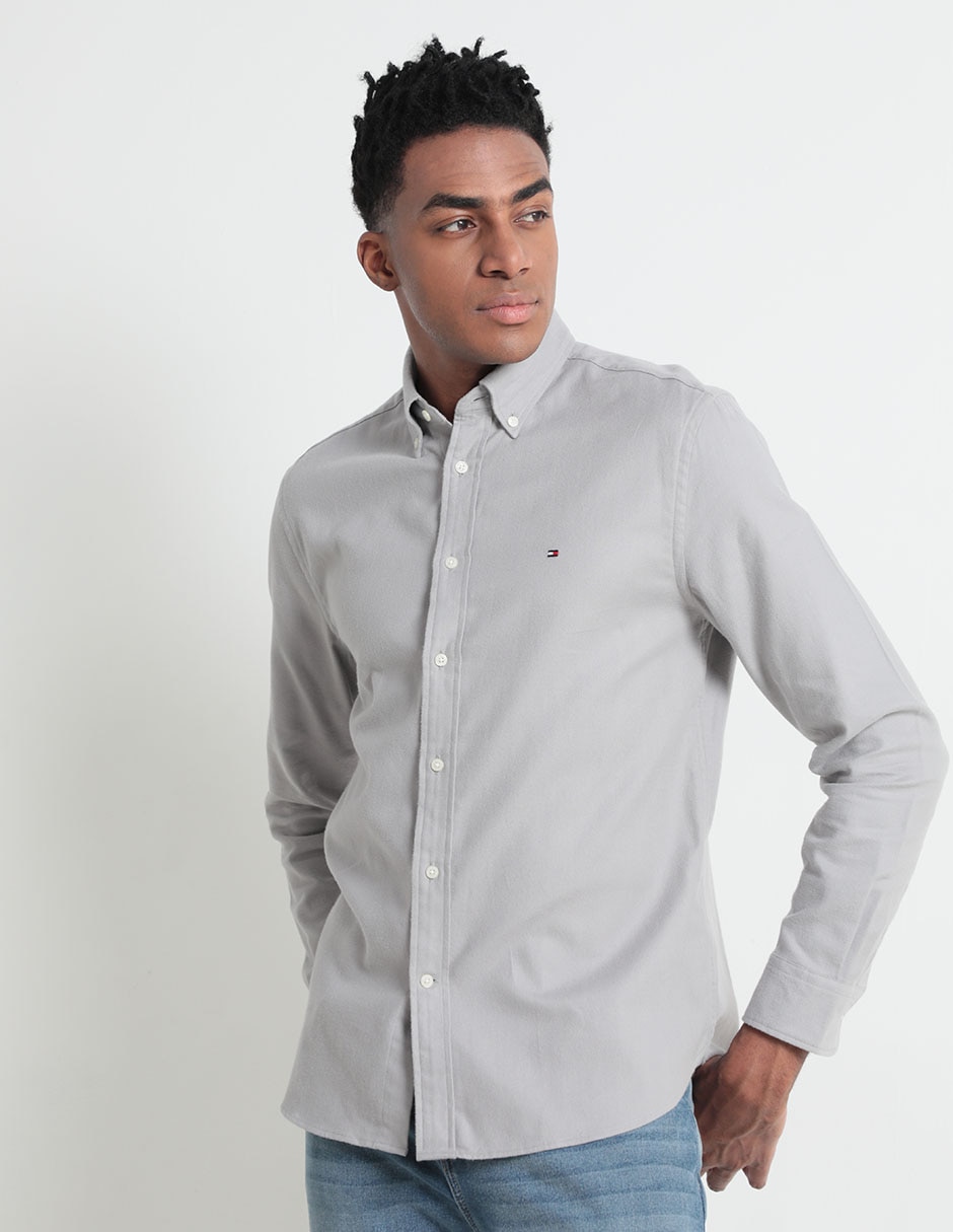 Camisa casual Tommy Hilfiger de algodón manga larga para hombre