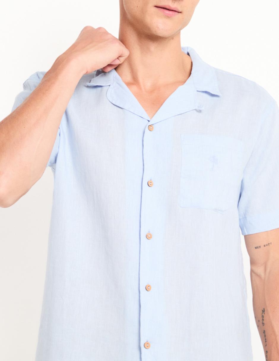 Camisa casual de algodón manga corta para hombre 4
