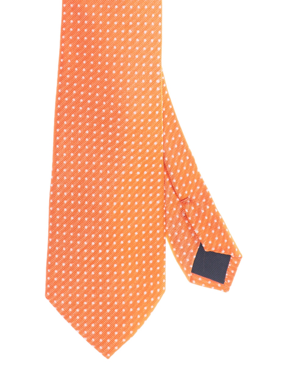 Corbata regular de seda estampado lunares para hombre