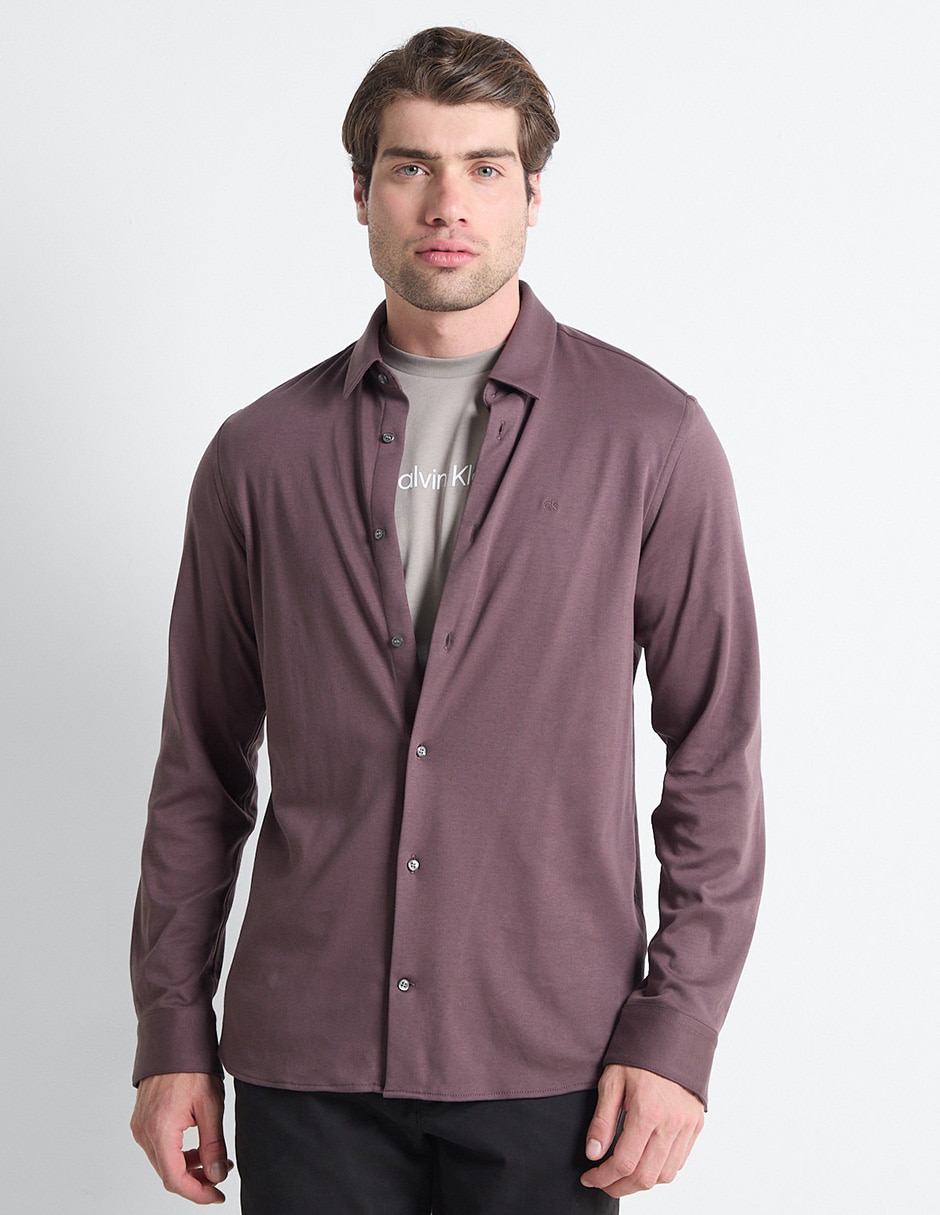 Camisa casual de algodón manga larga para hombre Camisa casual de algodón manga larga para hombre