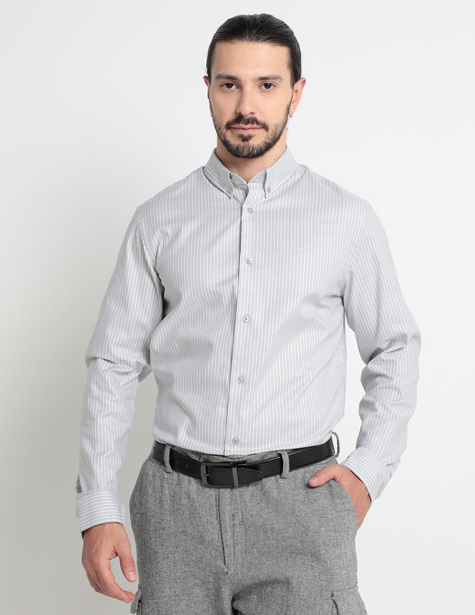 Camisa casual de algodón manga larga para hombre 1