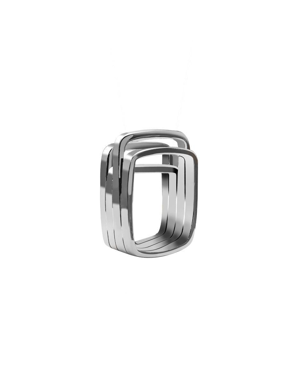 Anillo cuadrado Enrique Garcia P 925 de plata brillante Anillo cuadrado Enrique Garcia P 925 de plata brillante