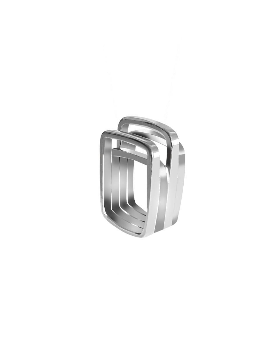 Anillo cuadrado Enrique Garcia P 925 de plata brillante 2