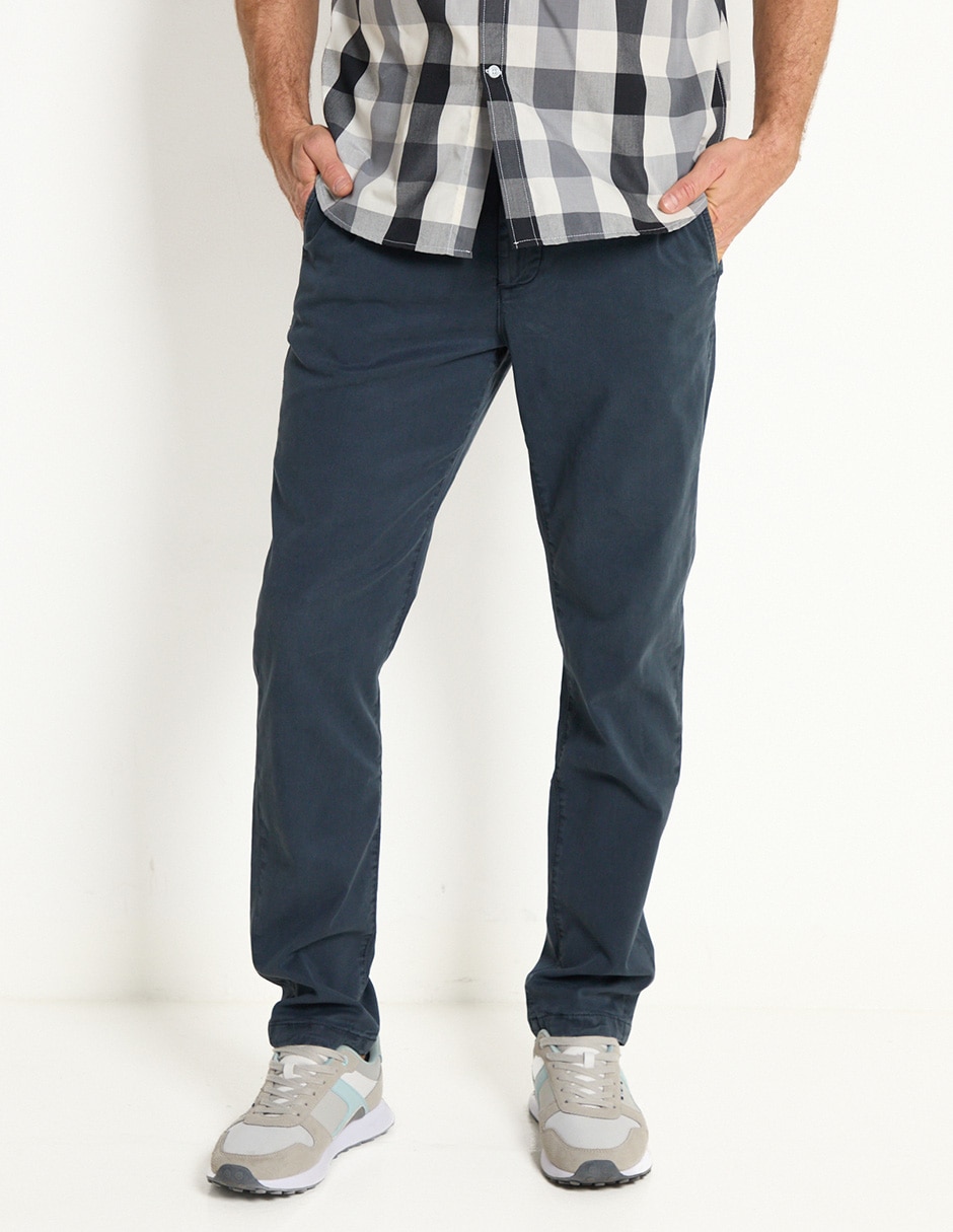Pantalón chino slim de algodón para hombre