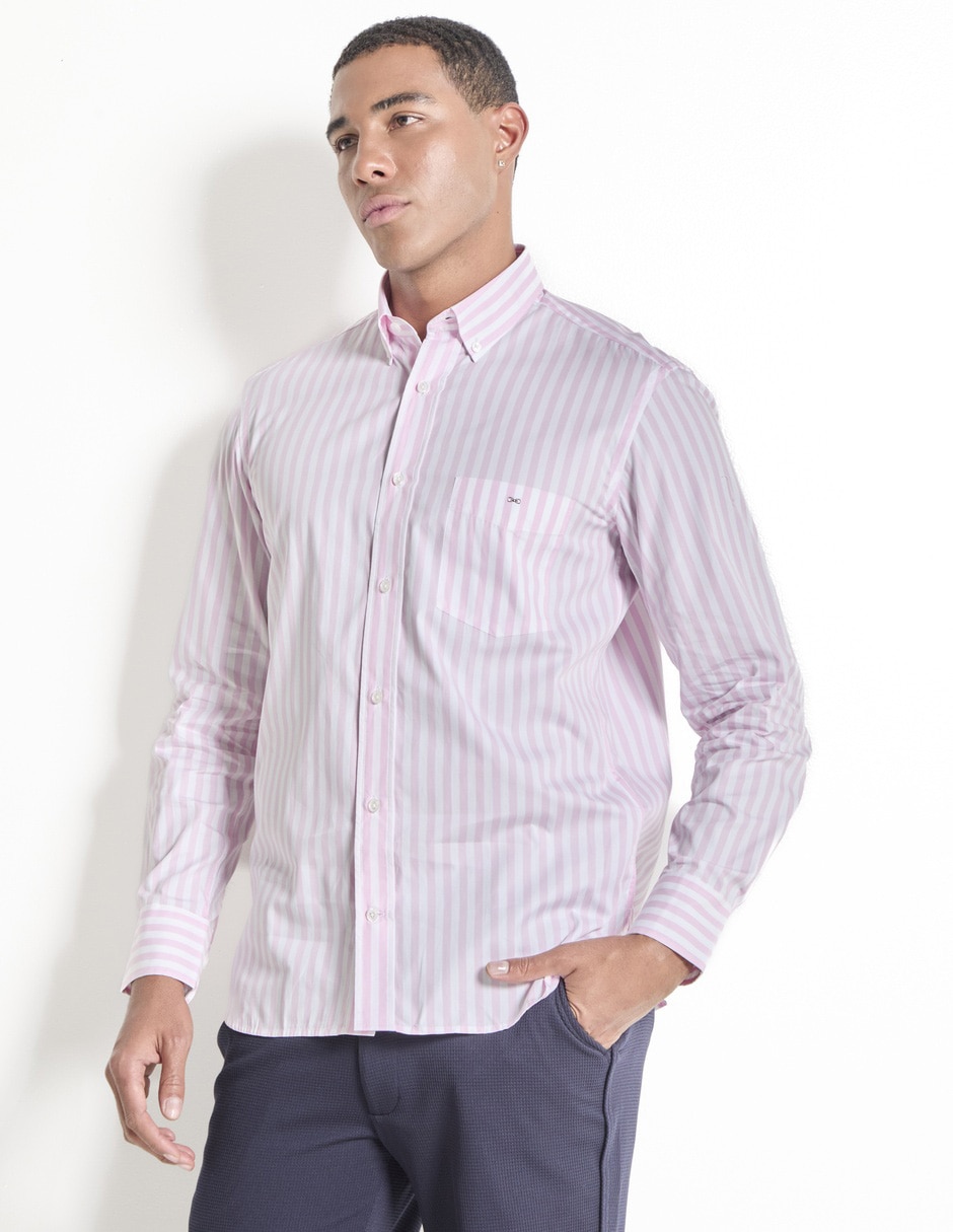 Camisa casual de algodón manga larga para hombre