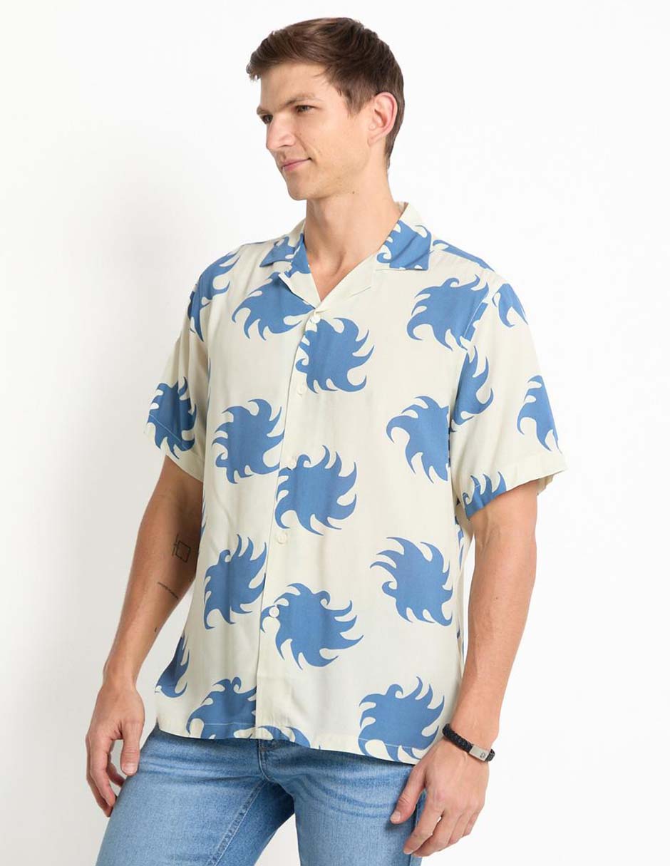 Camisa playa manga corta para hombre