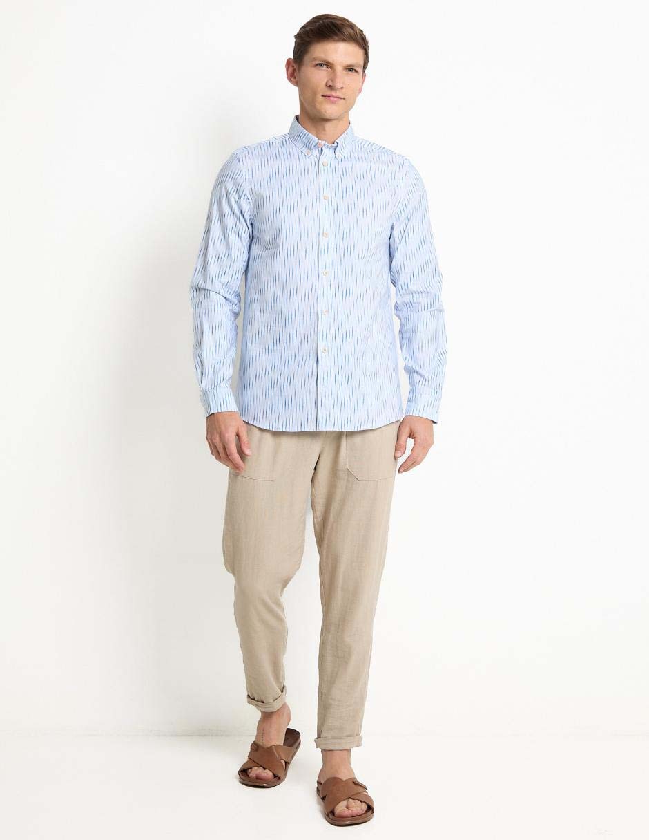 Camisa casual de algodón manga larga para hombre 3