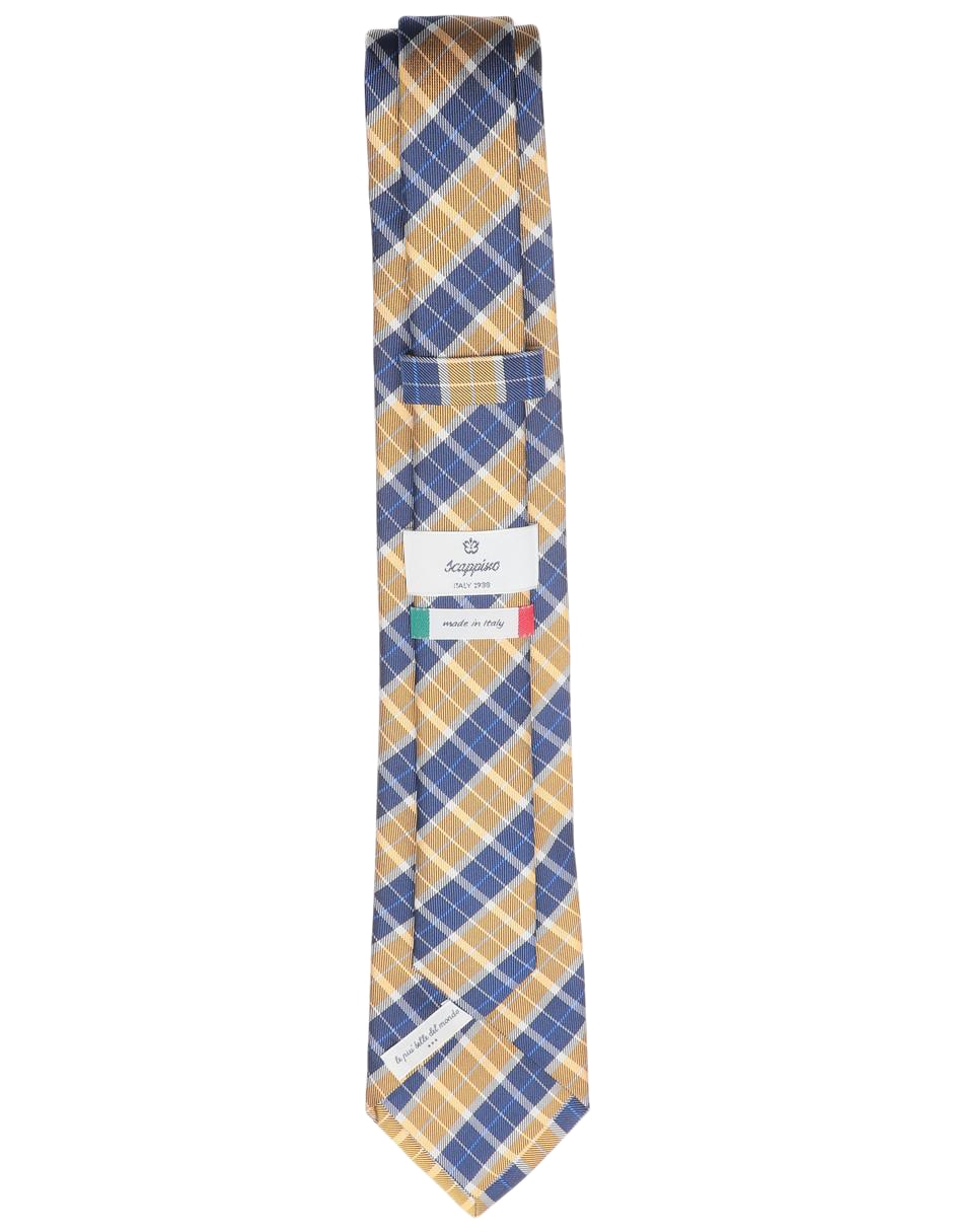 Corbata regular de seda estampado a cuadros para hombre 2