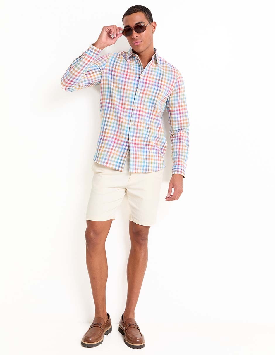 Camisa casual de algodón manga larga para hombre 3
