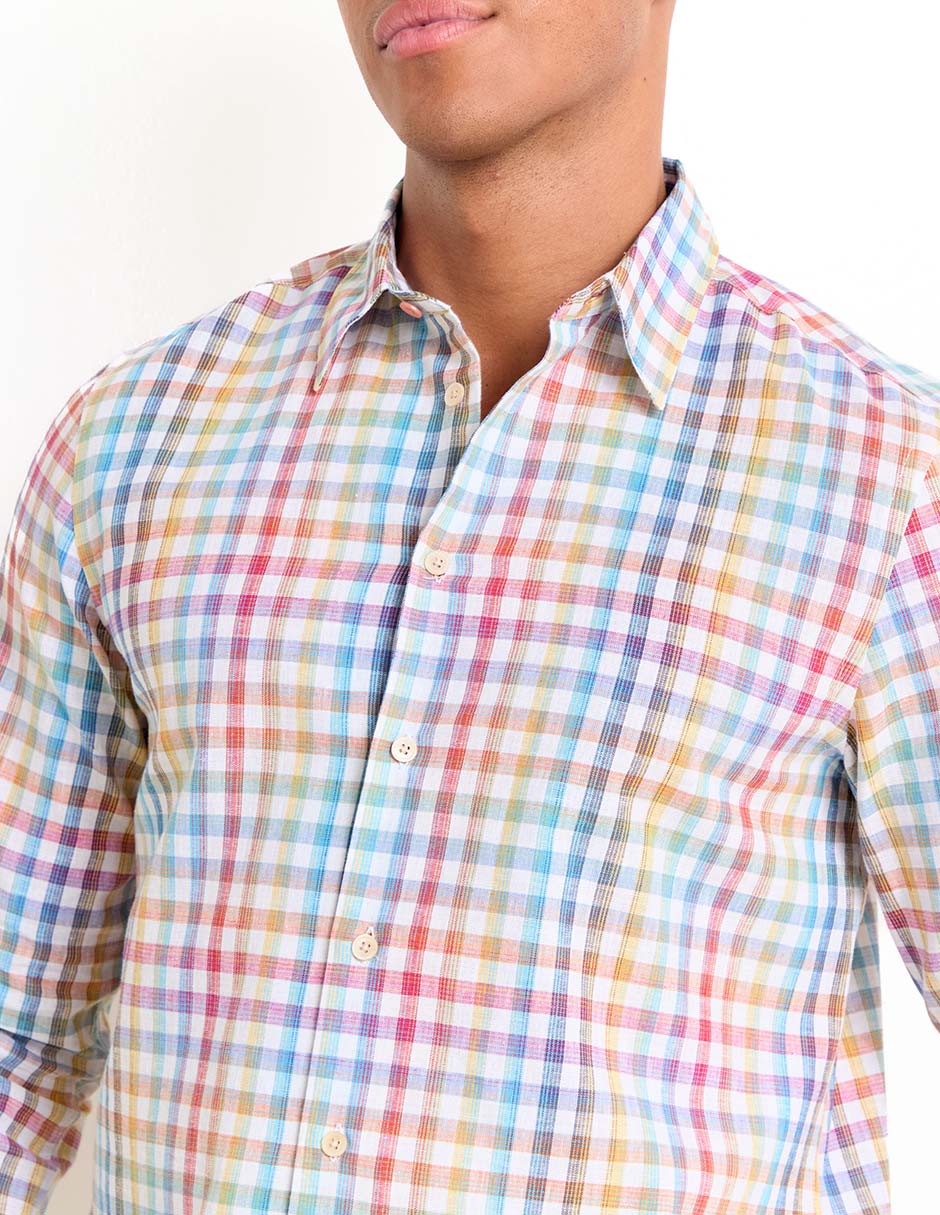 Camisa casual de algodón manga larga para hombre 4